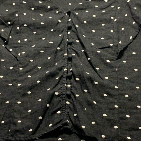 LOFT Dotted Functional buttons Button-up Fluttering Blouse MP - Picture 5 of 9
